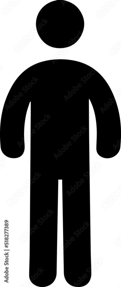 standing straight man silhouette vector icon standing straight man silhouette vector icon