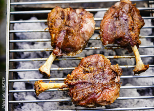 gegrillte Schweinshaxen vom Jungschwein auch Pig Wings genannt photo