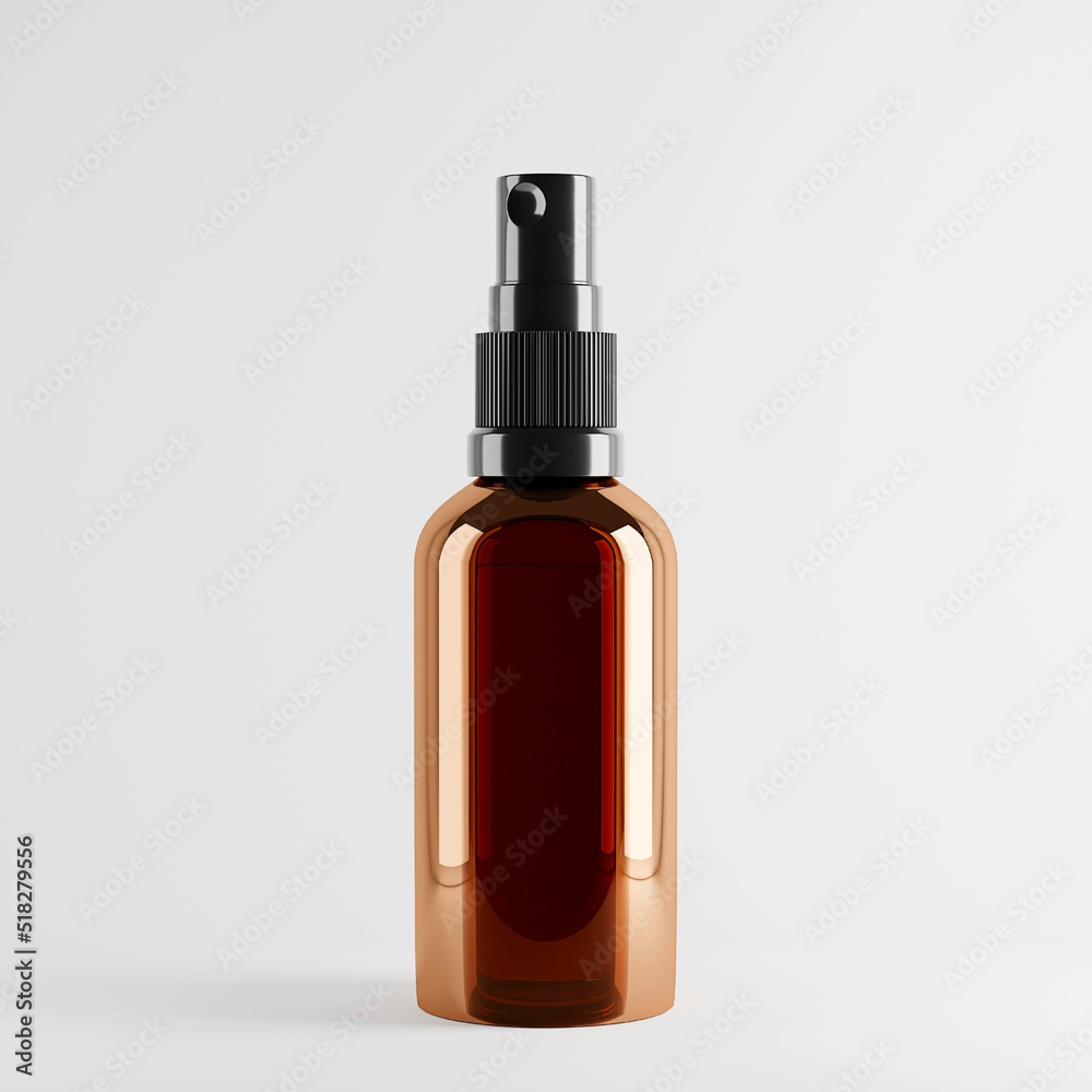 Cosmetic spray bottle mockup on a light background.