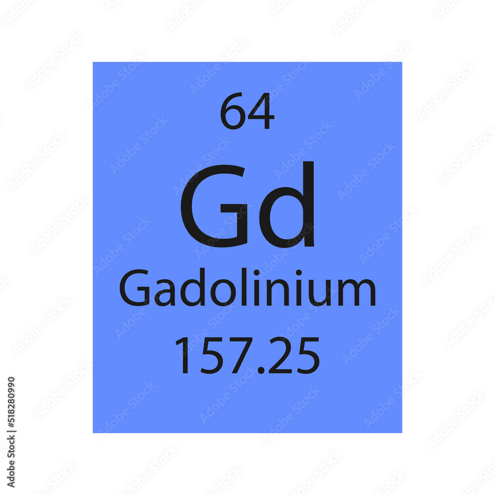 Gadolinium symbol. Chemical element of the periodic table. Vector illustration. Gadolinium symbol. Chemical element of the periodic table. Vector illustration.