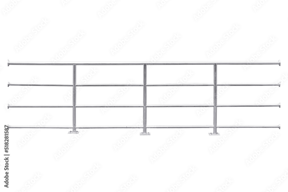 Stainless steel railing isolated on white background Stainless steel railing isolated on white background