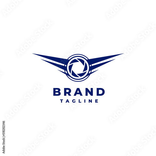 Clean, modern and professional drone logo design. Simple Photography Logo Design in Camera Icons with Sporty Wings.