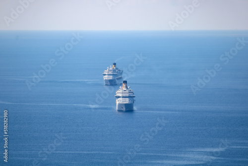 Due navi da crociera in navigazione nel Golfo di La Spezia photo