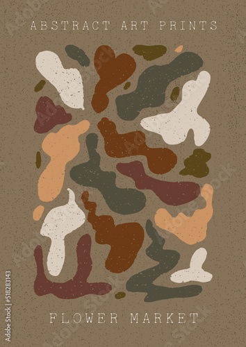 Modern A4 poster in a modern boho style hand-drawn. Suitable for poster, banner, printing, branding