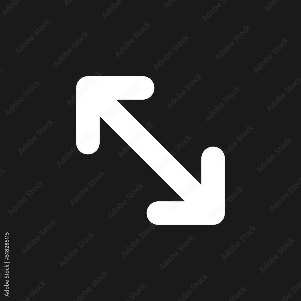 Expand dark mode glyph ui icon. Gesture on touch screen. Zoom out. User interface design. White silhouette symbol on black space. Solid pictogram for web, mobile. Vector isolated illustration Expand dark mode glyph ui icon. Gesture on touch screen. Zoom out. User interface design. White silhouette symbol on black space. Solid pictogram for web, mobile. Vector isolated illustration