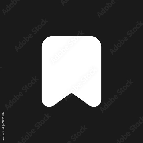 Add bookmark dark mode glyph ui icon. Saving webpage. Reading list. User interface design. White silhouette symbol on black space. Solid pictogram for web, mobile. Vector isolated illustration