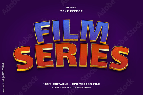 Film Series 3D Editable Text Effect