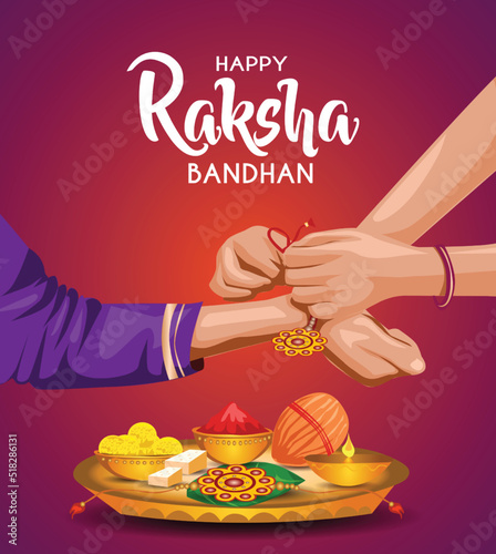 beautiful raksha bandhan festival greeting card. vector illustration design