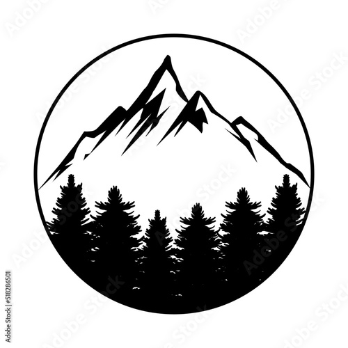 Mountains vector icon. wild life illustration sign. hike symbol or logo.