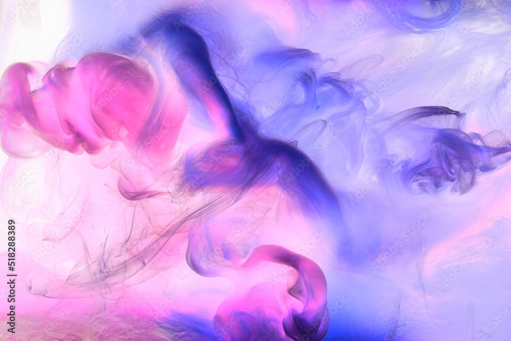 Liquid fluid art abstract background. Pink blue acrylic paint underwater, galactic smoke ocean Liquid fluid art abstract background. Pink blue acrylic paint underwater, galactic smoke ocean