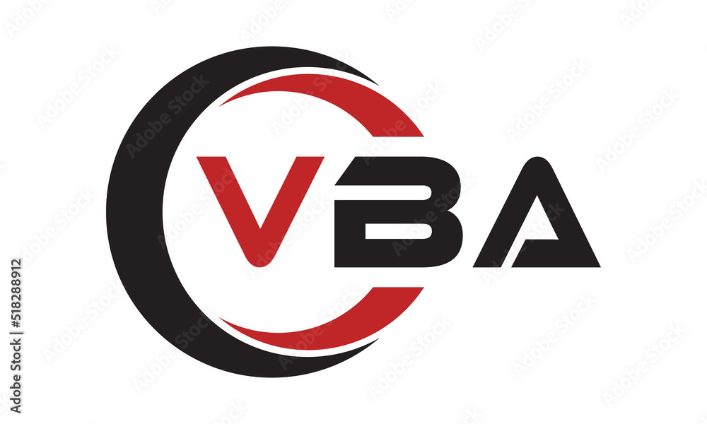 VBA swoosh three letter logo design vector template | monogram logo ...