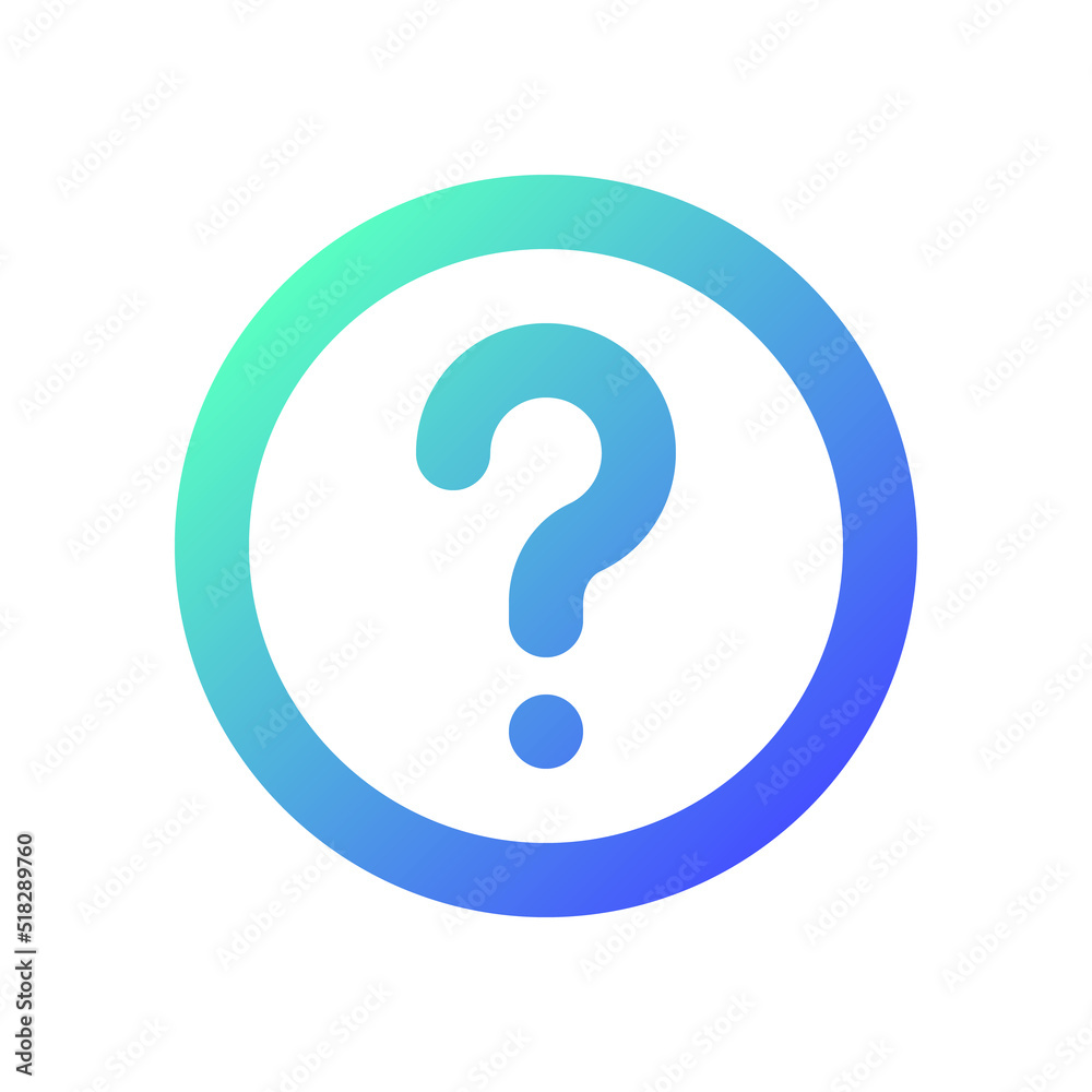 Question mark pixel perfect gradient linear ui icon. Identify unknown device. Support page. Fix problem. Line color user interface symbol. Modern style pictogram. Vector isolated outline illustration Question mark pixel perfect gradient linear ui icon. Identify unknown device. Support page. Fix problem. Line color user interface symbol. Modern style pictogram. Vector isolated outline illustration