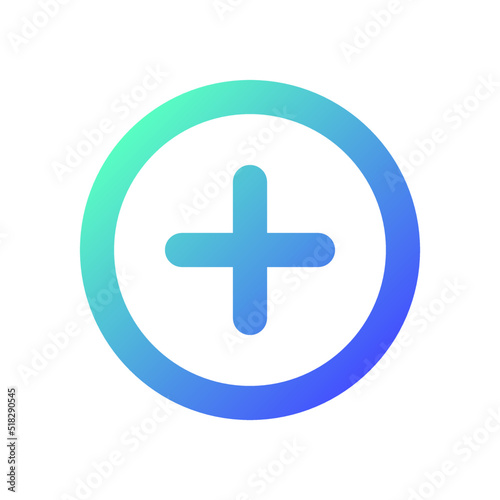 Add button pixel perfect gradient linear ui icon. Increase volume. Toolbar control element. Menu command. Line color user interface symbol. Modern style pictogram. Vector isolated outline illustration