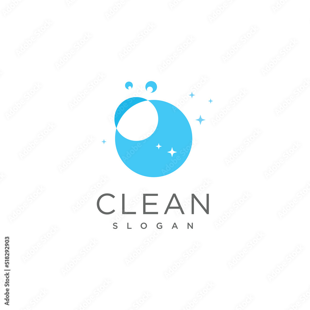 Clean logo with bubble design premium vector Clean logo with bubble design premium vector
