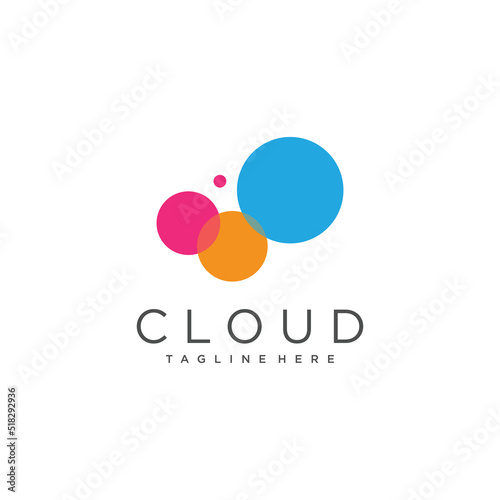 Cloud logo with creative design premium vector