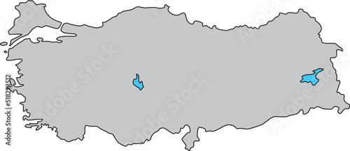 Turkey map vector illustration. Turkey map used in school and preparatory textbooks for geography lesson.