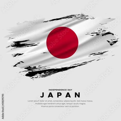 New design of Japan independence day vector. Japan flag with abstract brush vector