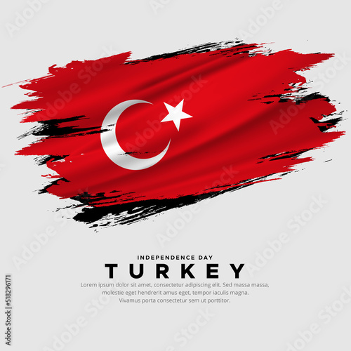 New design of Turkey independence day vector. Turkey flag with abstract brush vector