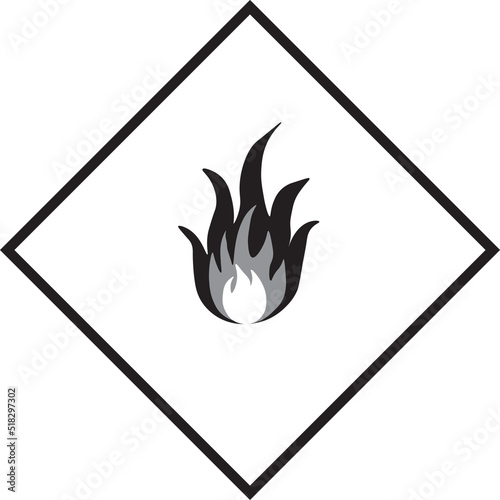 Highly flammable gas warning sign vector