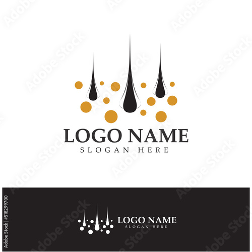 Hair treatment logo hair transplantation logo vector image design illustration
