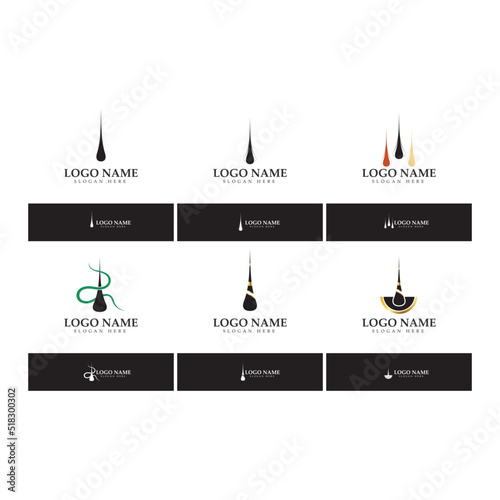 Hair treatment logo hair transplantation logo vector image design illustration
