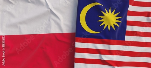 Photography Flags of Poland and Malaysia