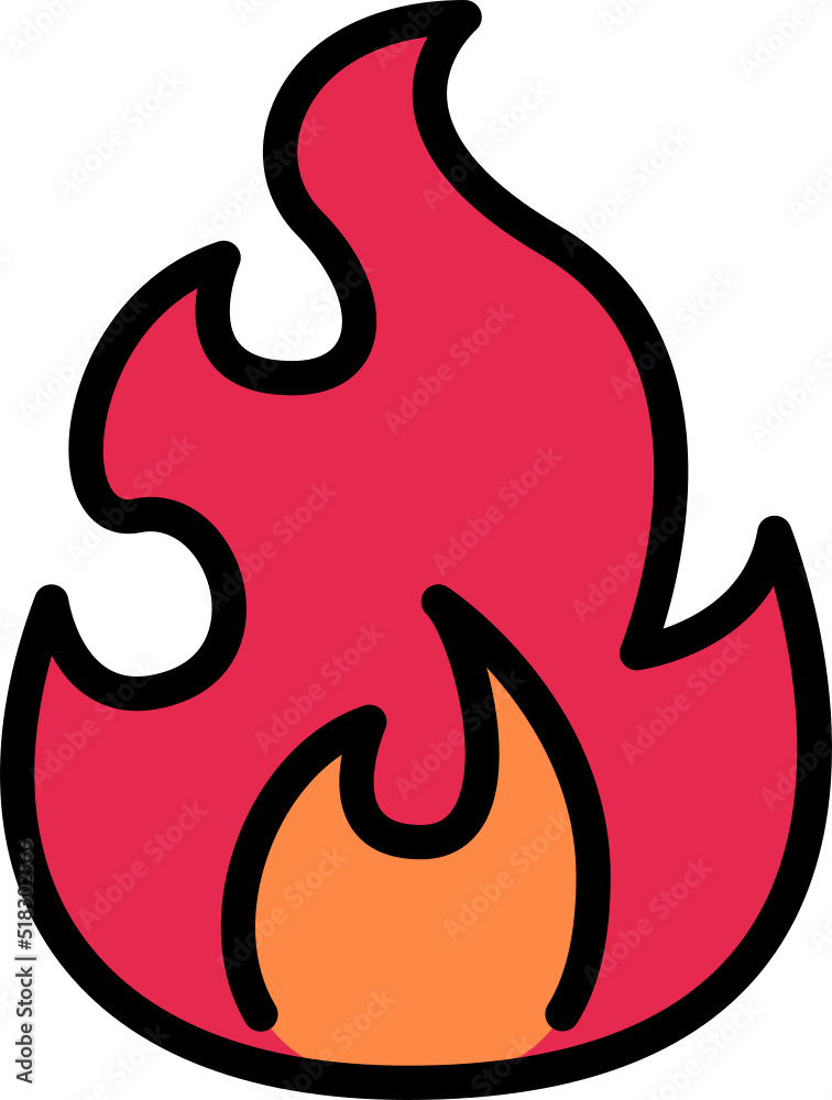 fire color outline icon