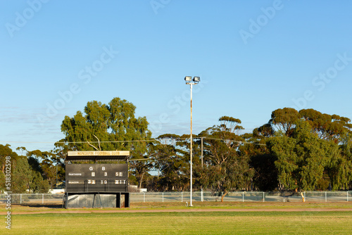 country football oval with scoreboard photo