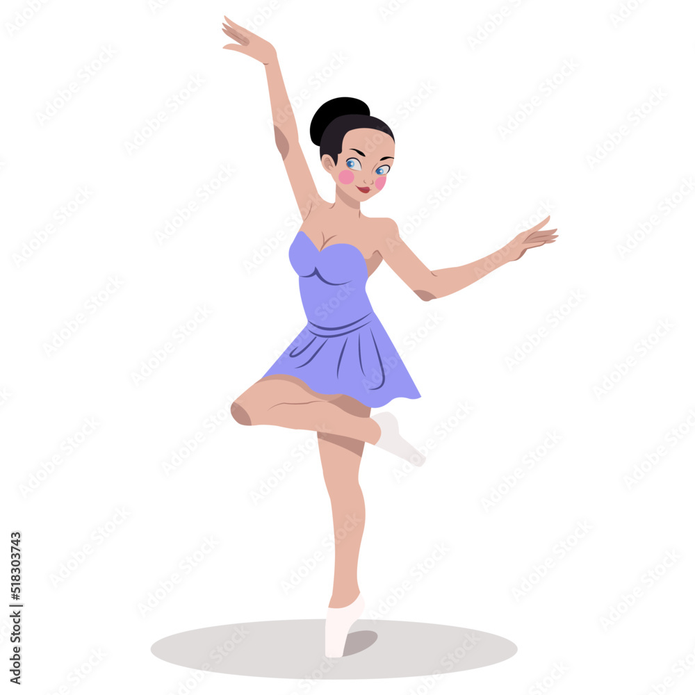 Fototapeta premium Ballet dancer icons dynamic sketch cartoon character sketch