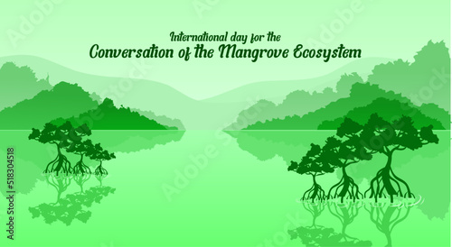 International day for the Conservation of the Mangrove Ecosystem vector illustration. 