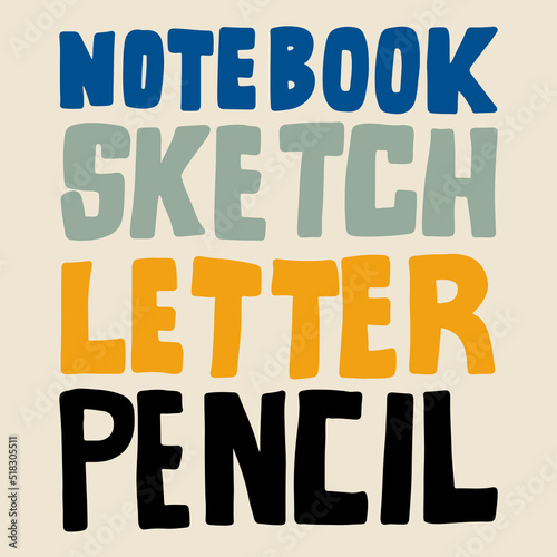 Hand Drawn Notepad and Sketch Lettering Design