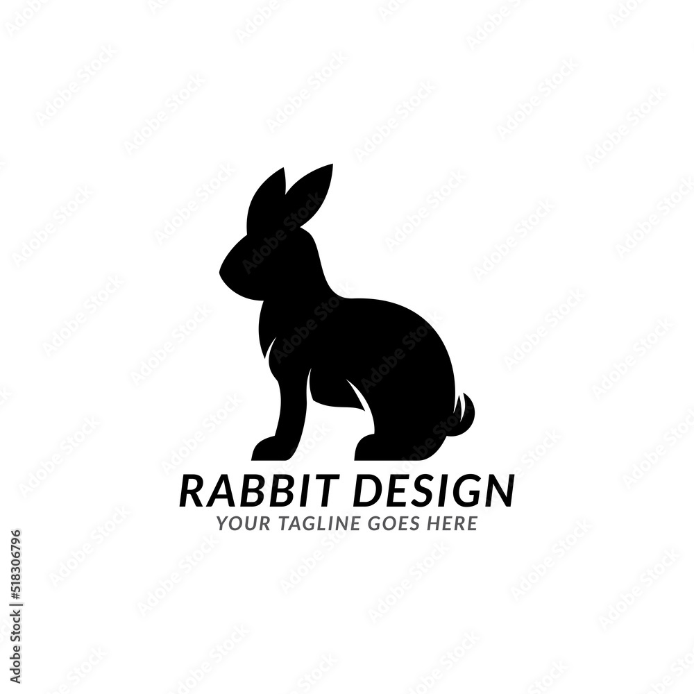 rabbit logo concept design vector template, animal simple logo template. rabbit logo concept design vector template, animal simple logo template.