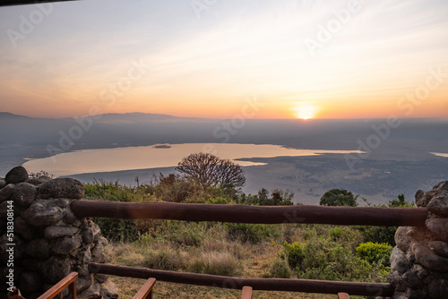 Sunset in Ngorongoro Crater of Tanzania photo