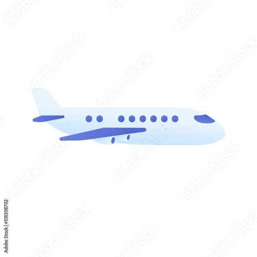 Passenger plane flying in the sky side view. travel concept
