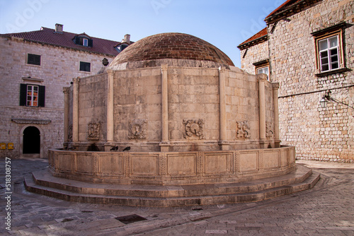 Onofrio Fountain is one of the ancient fountains of Dubrovnik, Croatia, providing freash water. photo