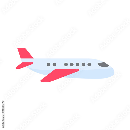 Passenger plane flying in the sky side view. travel concept