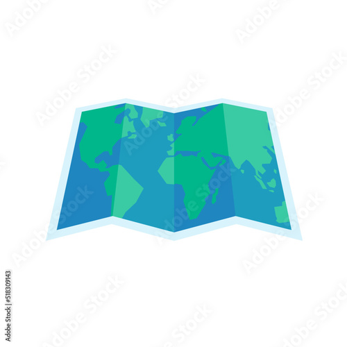 World map for tourists planning a vacation trip.