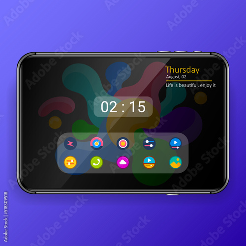 home screen mobile application user interface digital realistic tablet phone