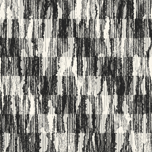 Monochrome Distressed Textured Irregularly Striped Pattern 