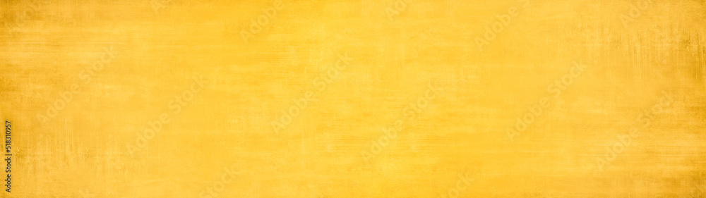 Abstract yellow watercolor painted scratched paper texture background banner panorama