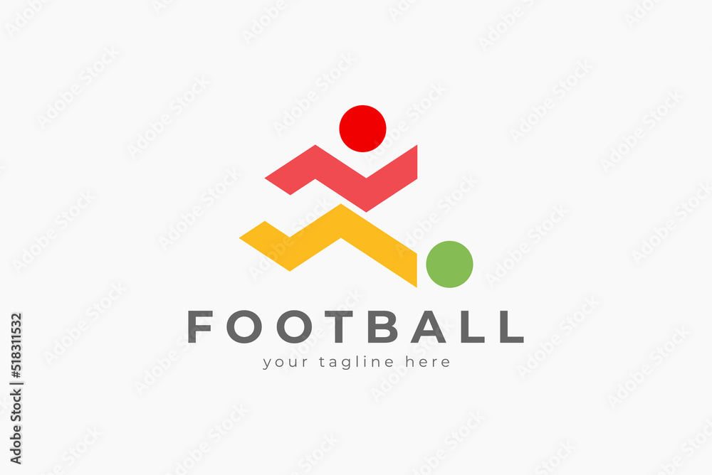 Foot Ball logo, abstract people playing football in modern and simple style, usable for sport, and brand company logo, vector illustration Foot Ball logo, abstract people playing football in modern and simple style, usable for sport, and brand company logo, vector illustration