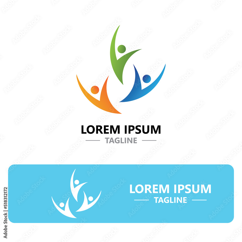 People success Logo with star vector illutration People success Logo with star vector illutration