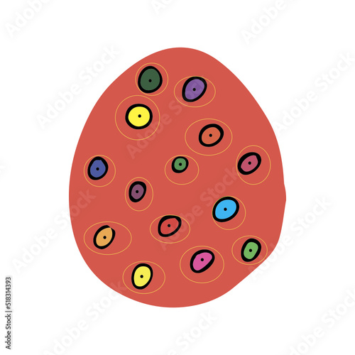 Multicolor egg illustration on a white background