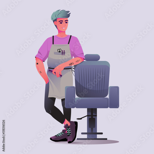 Vector character design with a man.