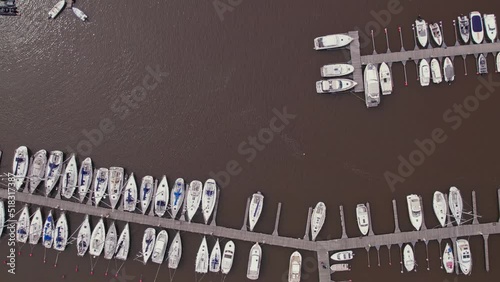 Aerial view of the Haukilahti marina in Espoo on a summer day, Finland. photo