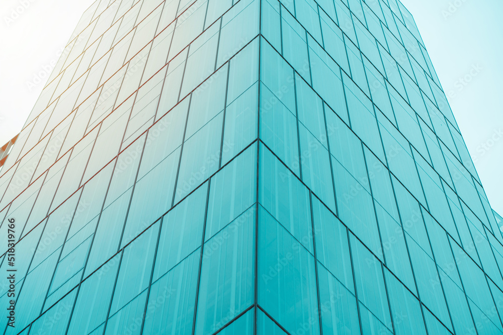 underside panoramic and perspective view to steel blue glass high rise building skyscrapers underside panoramic and perspective view to steel blue glass high rise building skyscrapers