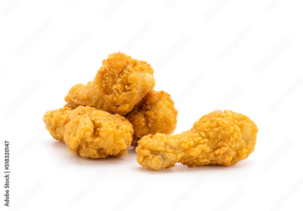 delicious crispy fried chicken, isolated on white background