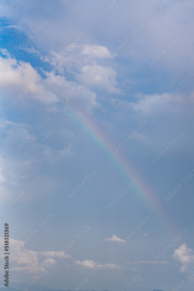 Skyline of taipei city in downtown Taipei, Taiwan.bright sun shining center top and a large rainbow Skyline of taipei city in downtown Taipei, Taiwan.bright sun shining center top and a large rainbow