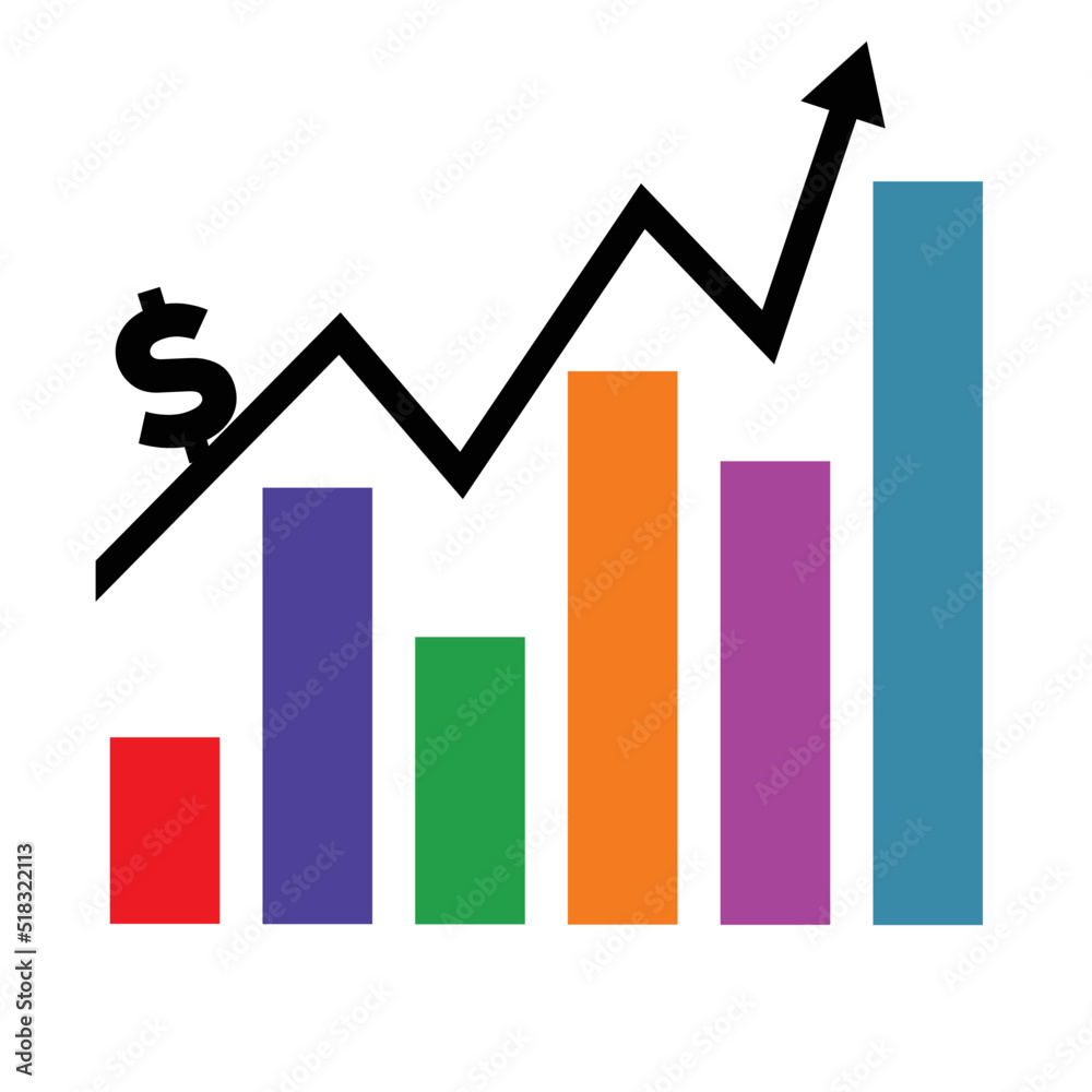 up inflation grap symbol vector design up inflation grap symbol vector design