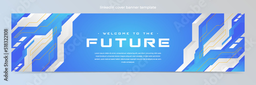 Modern abstract technology linkedin banner template